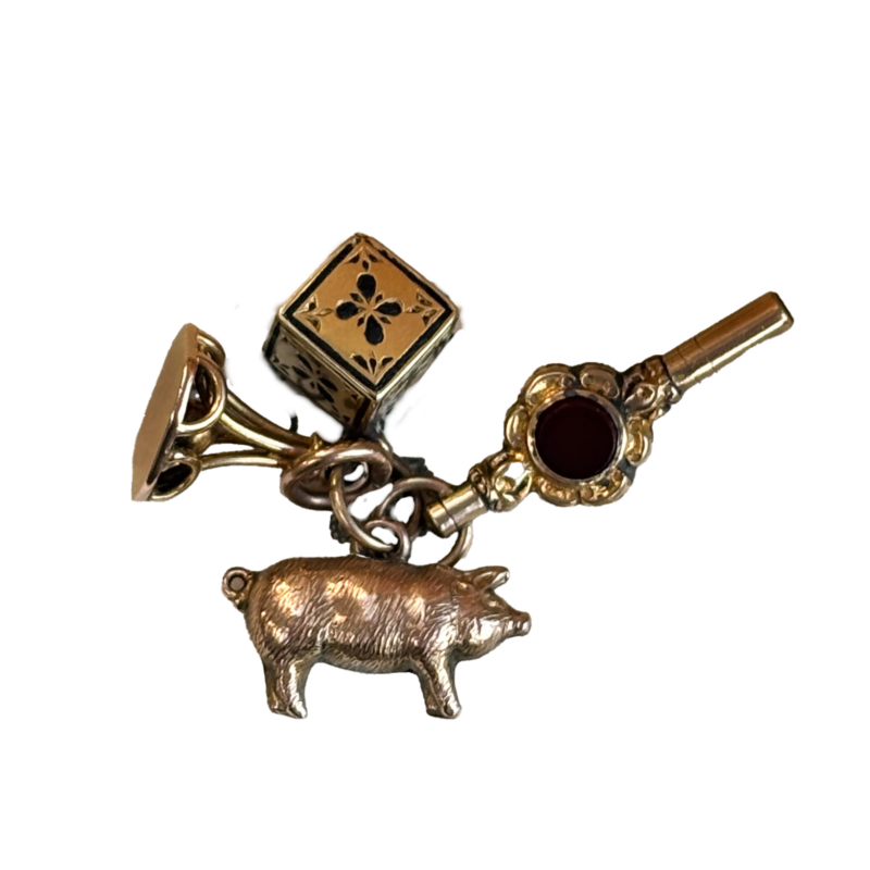 antique Victorian charm and fob collection for sale