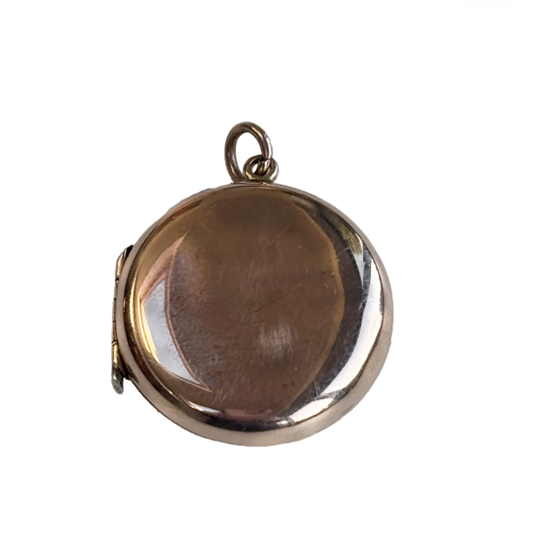 antique 9ct gold plain round locket for sale