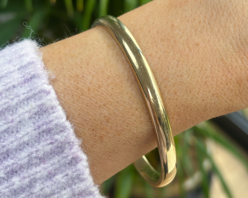 vintage heavy unisex 9ct gold torque bangle for sale