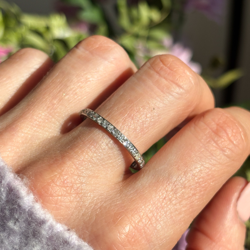 antique 1930s 18ct white gold and diamond full eternity ring for sale in Leeds, Yorkshire