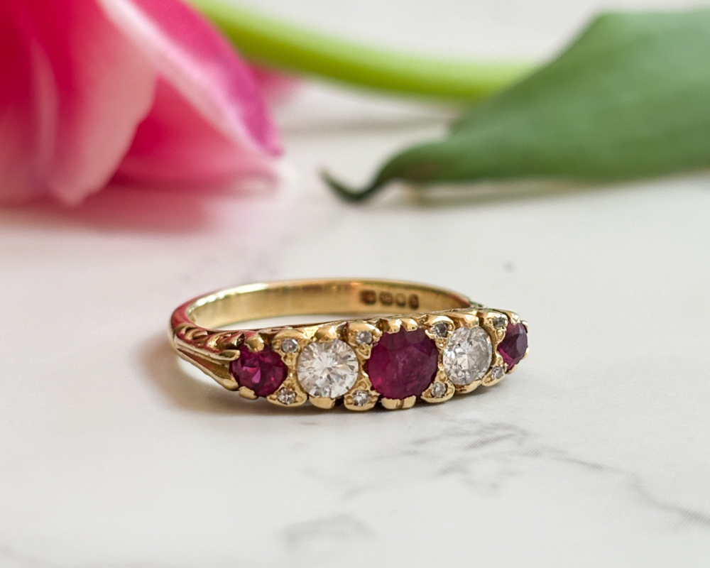 vintage ruby and diamond gypsy ring for sale in Leeds, Yorkshire