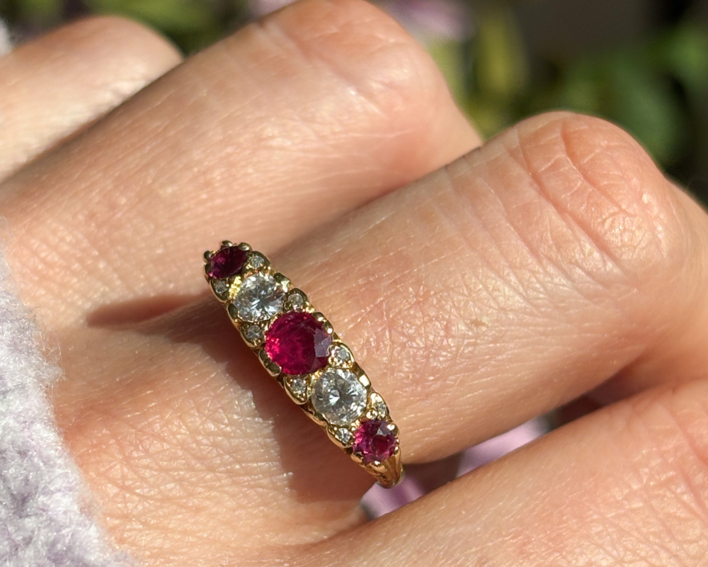 vintage ruby and diamond gypsy ring for sale in Leeds, Yorkshire