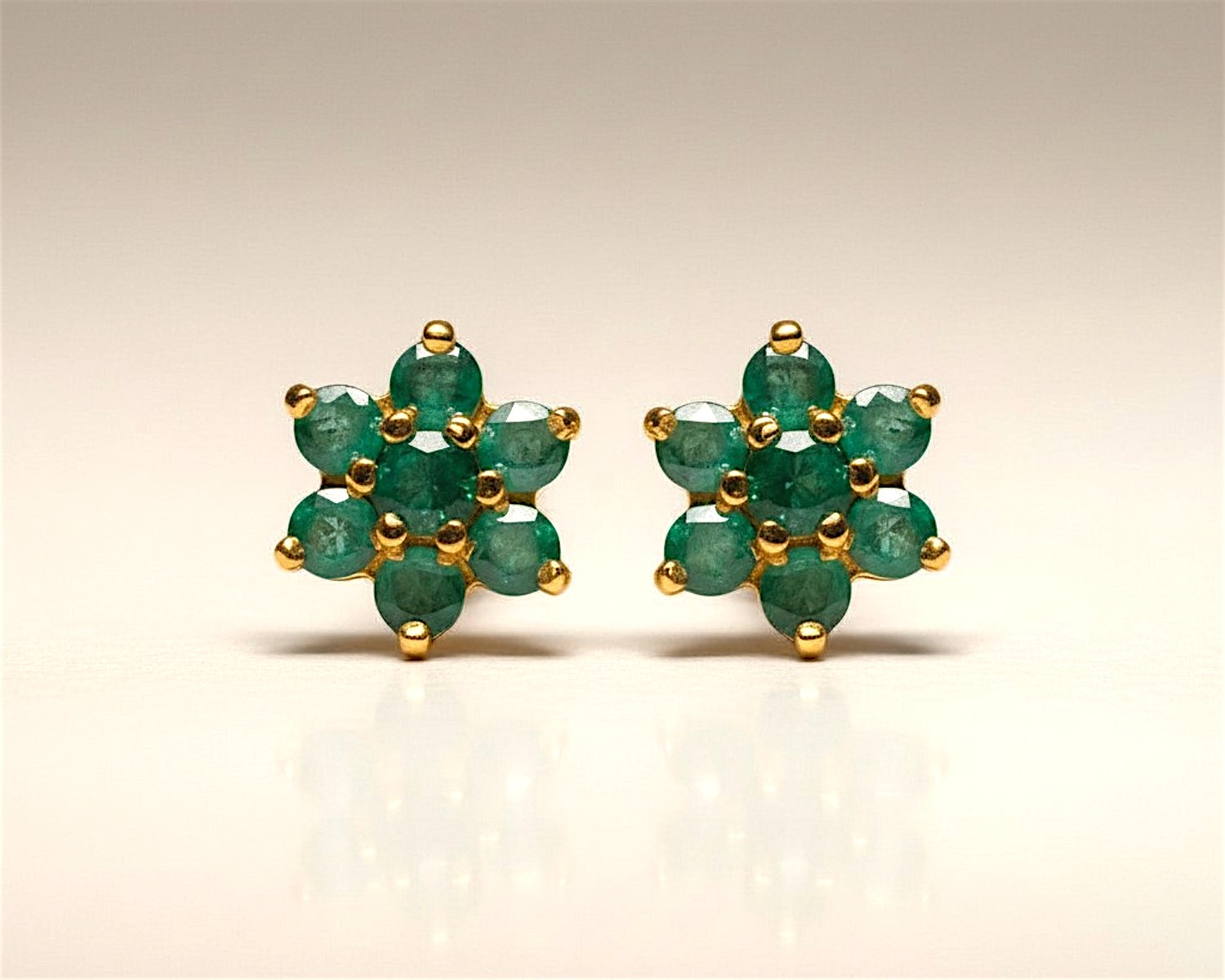 emerald cluster stud earrings