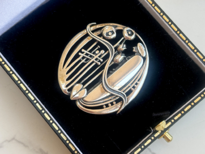 vintage silver modernist brooch inspired by Mackintosh for sale in Leeds, UK