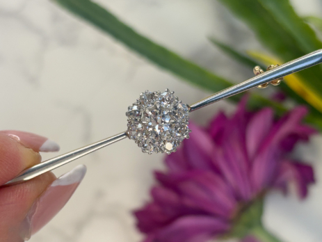antique diamond cluster brooch for sale