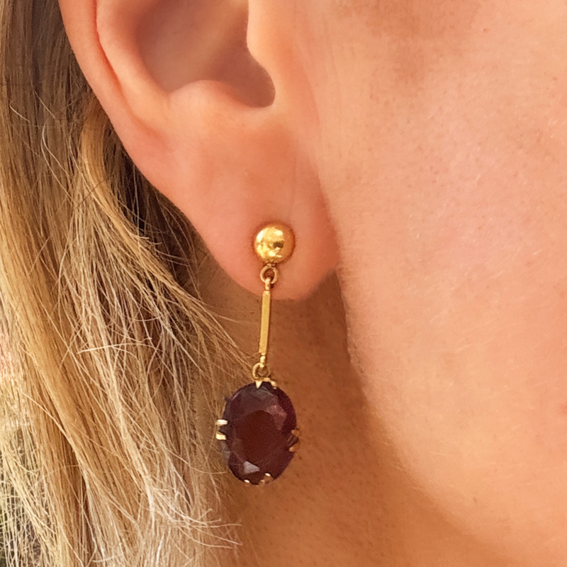 victorian antique drop earrings, 18ct gold for sale in Leeds UK
