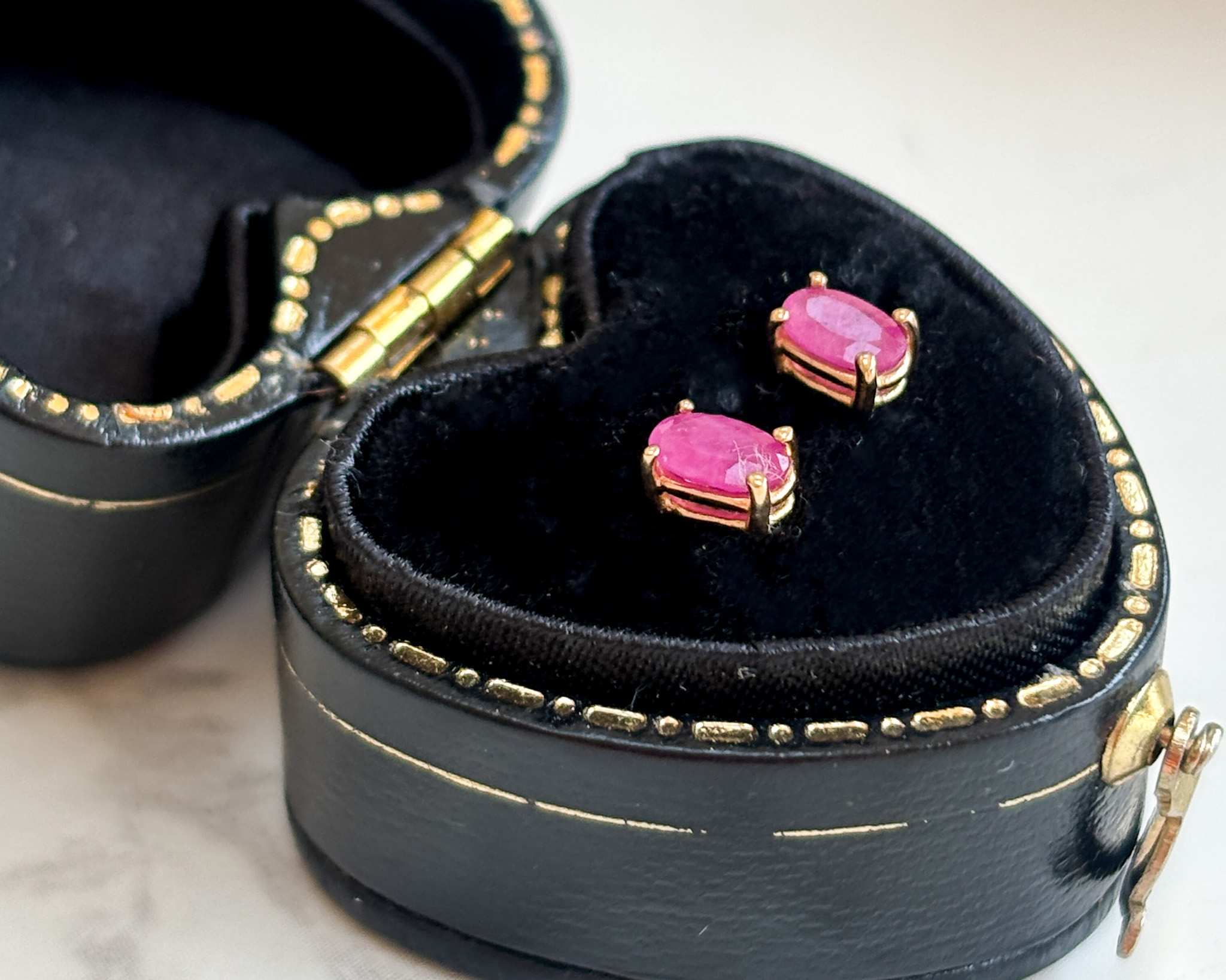 ruby oval studs 1
