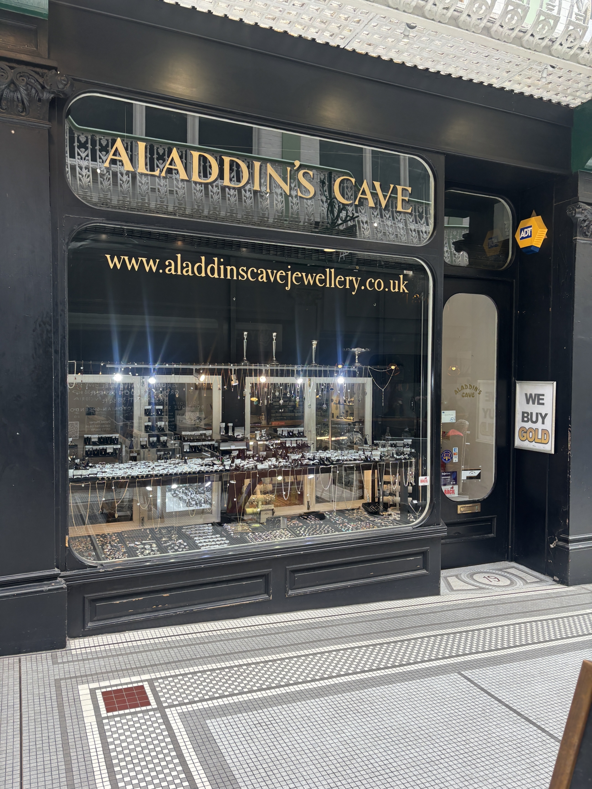 shopfront of Aladdin's Cave antique shop in Leeds, Yorkshire