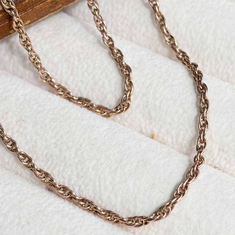 antique 9ct rose gold 32 inch long rope chain for sale in Leeds