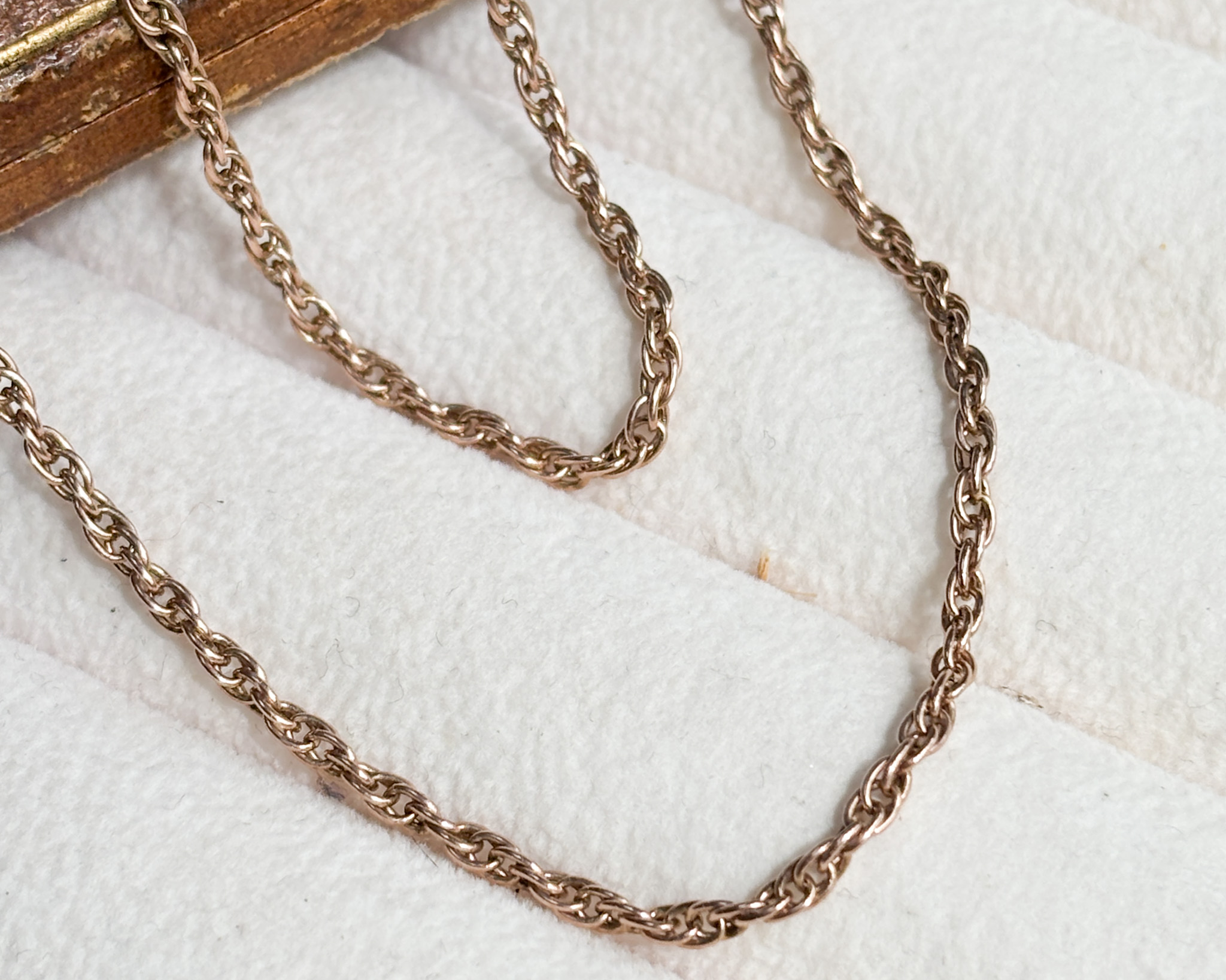 antique 9ct rose gold 32 inch long rope chain for sale in Leeds