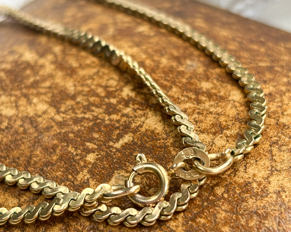 vintage 9ct gold s link chain 28 inches long for sale in Leeds
