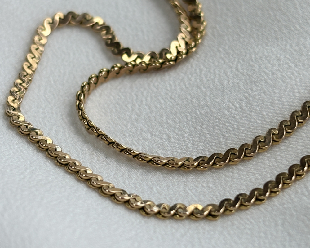 vintage 9ct gold s link chain 28 inches long for sale in Leeds