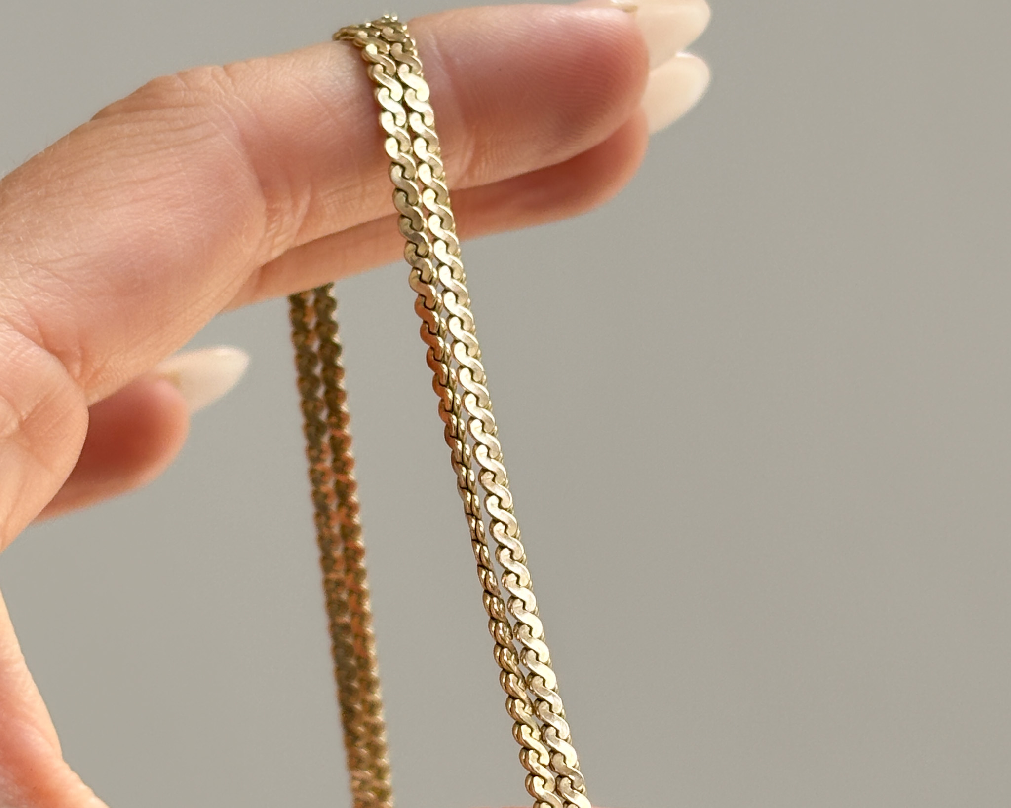 vintage 9ct gold s link chain 28 inches long for sale in Leeds