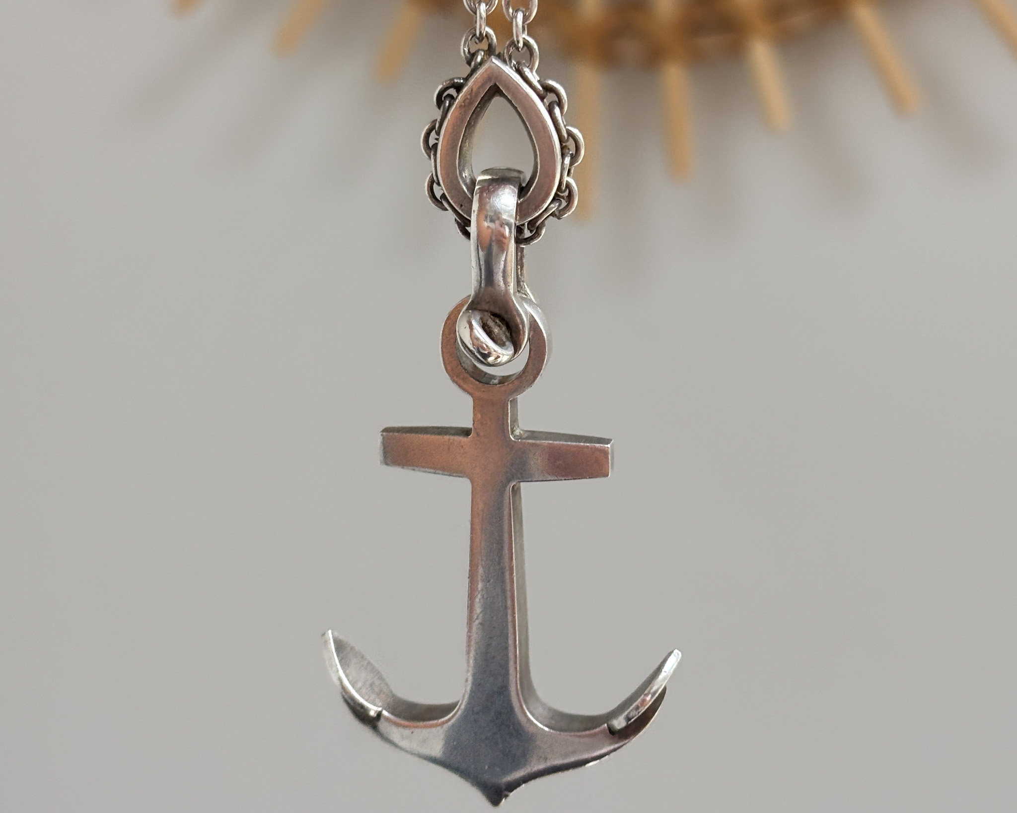 Danish silver vintage anchor necklace for sale in Leeds