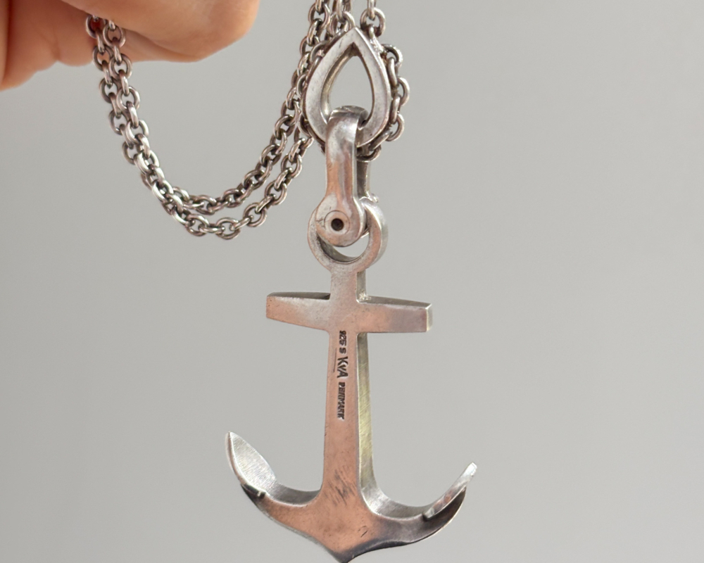 Danish Vintage Silver Anchor Necklace - Aladdins Cave Jewellery