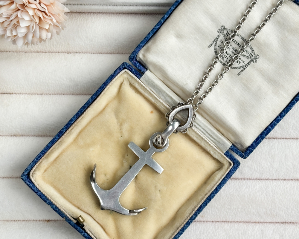 Danish Vintage Silver Anchor Necklace - Aladdins Cave Jewellery
