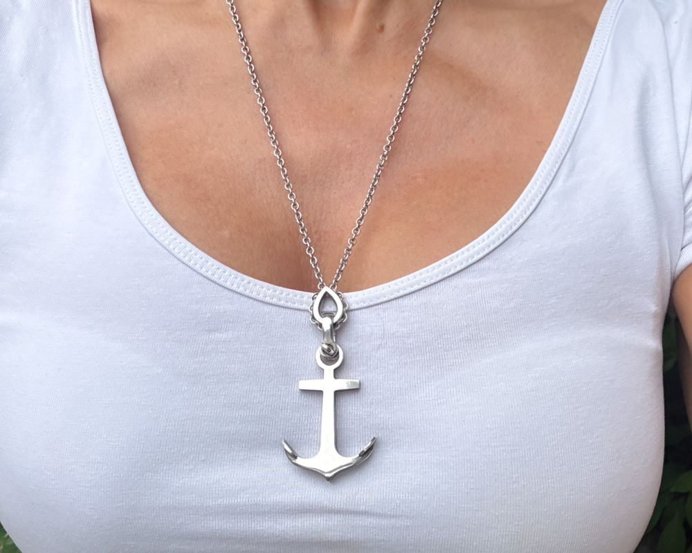 Danish Vintage Silver Anchor Necklace - Aladdins Cave Jewellery