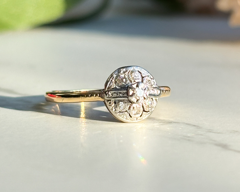 antique art deco diamond cluster ring for sale