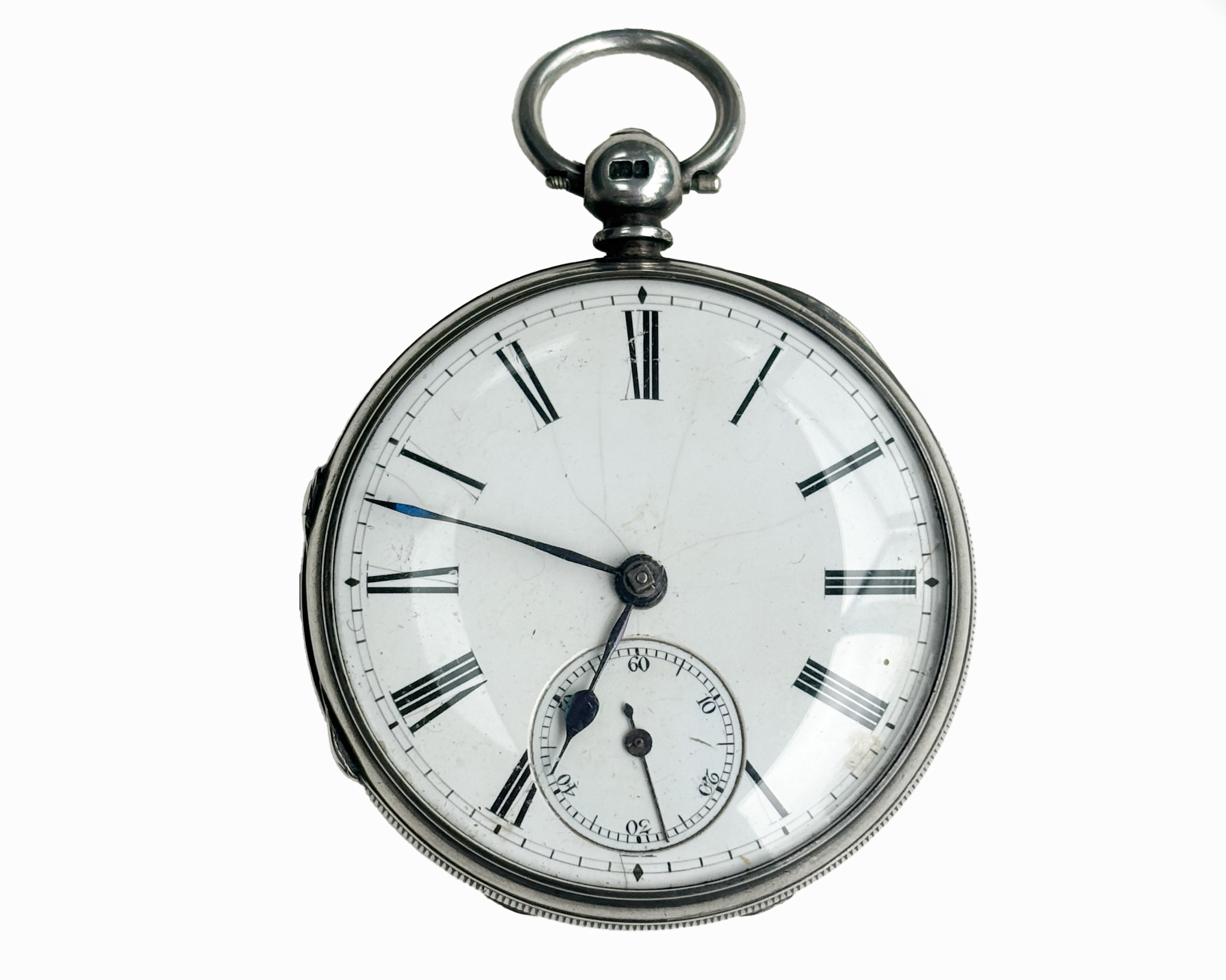 antique silver pocketwatch dated 1915