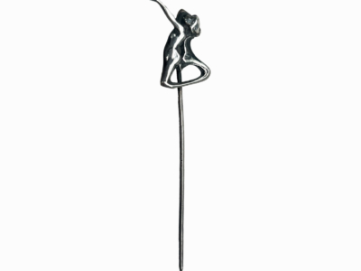 platinum art nouveau stick pin in the form of a dancer