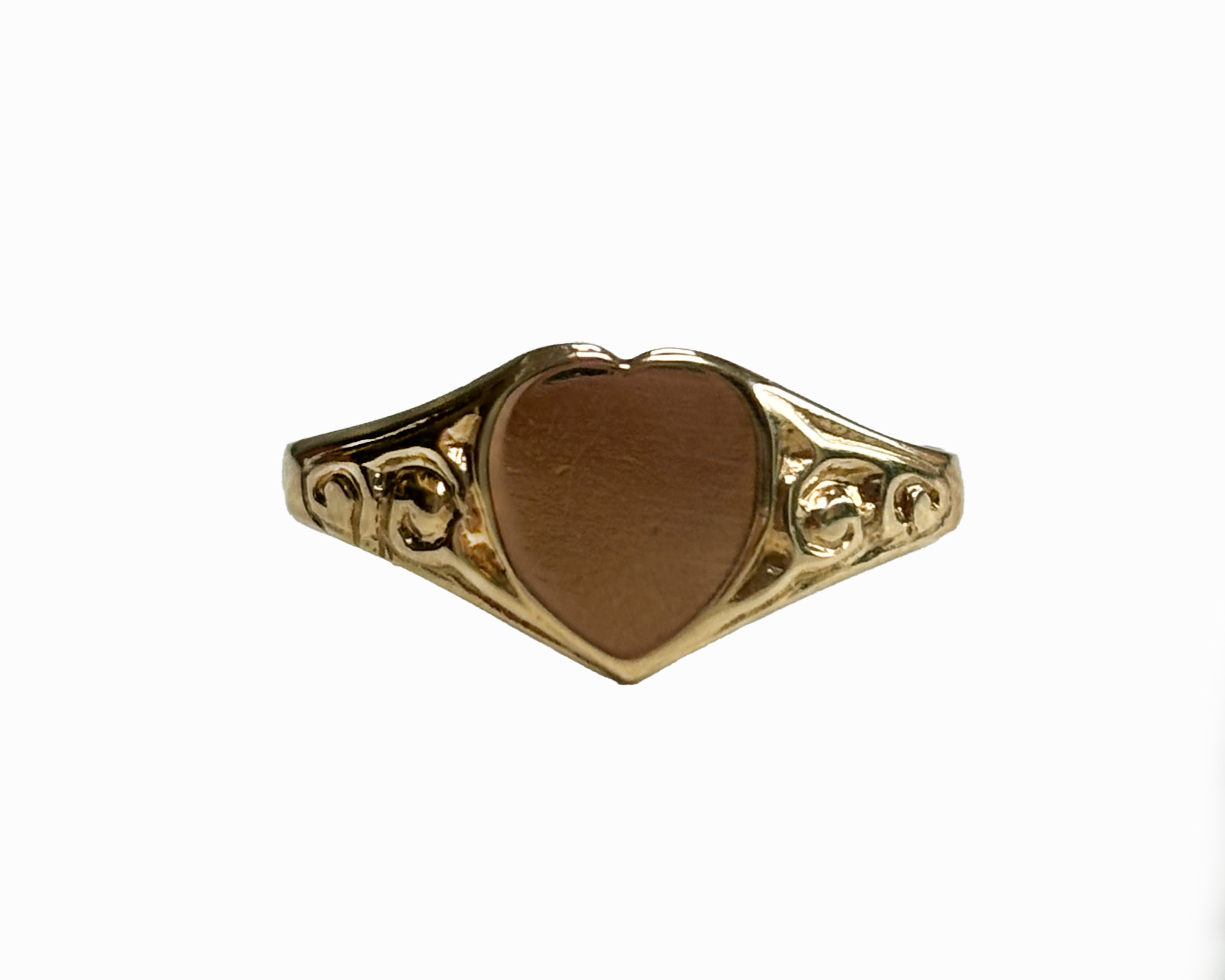vintage 9ct gold heart signet ring for sale in Leeds
