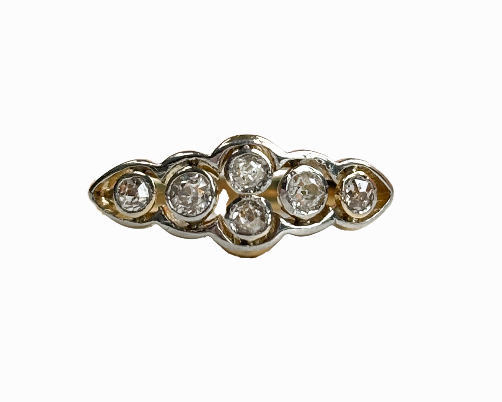 Art deco antique six stone diamond ring for sale in Leeds, UK