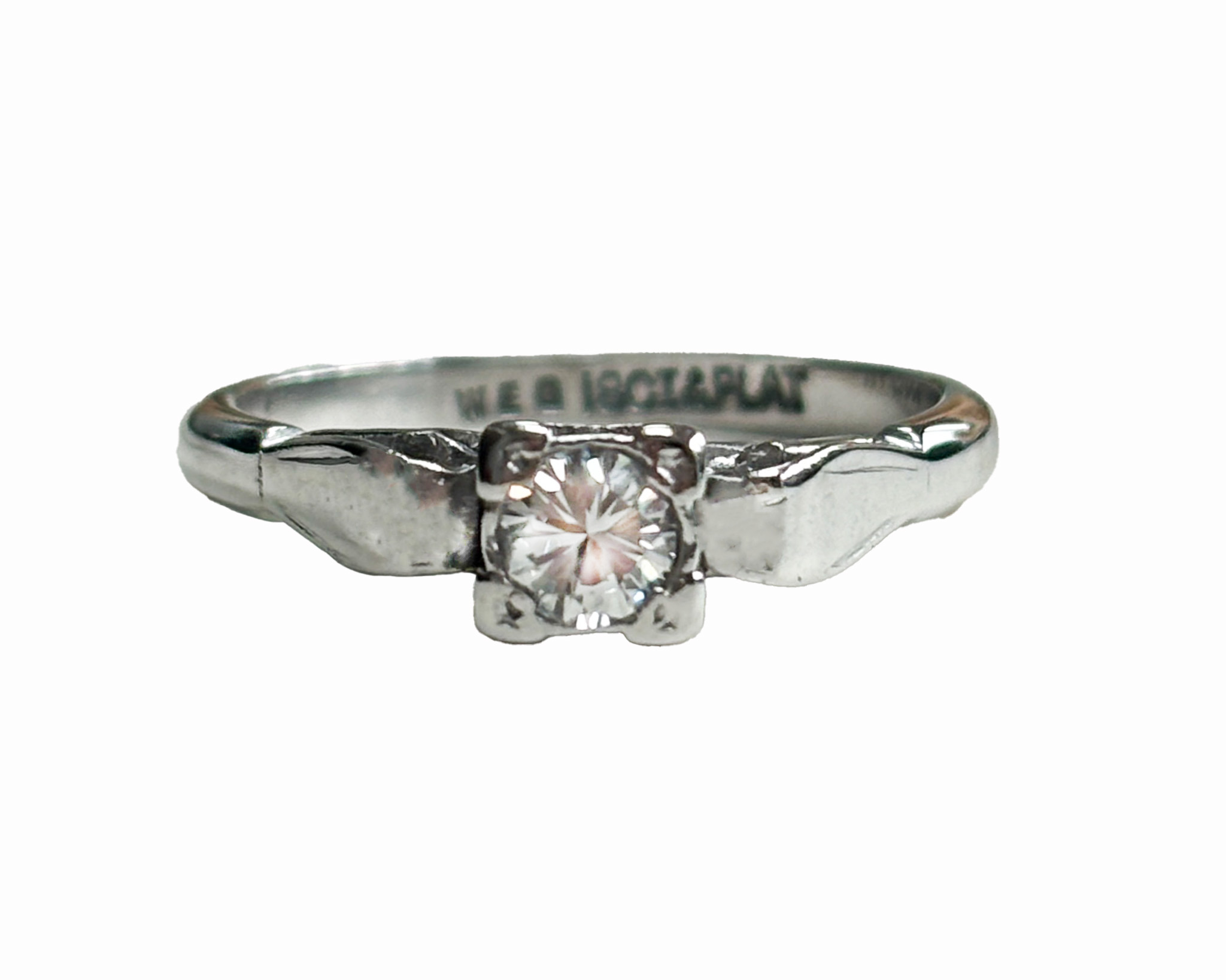 art deco square diamond ring