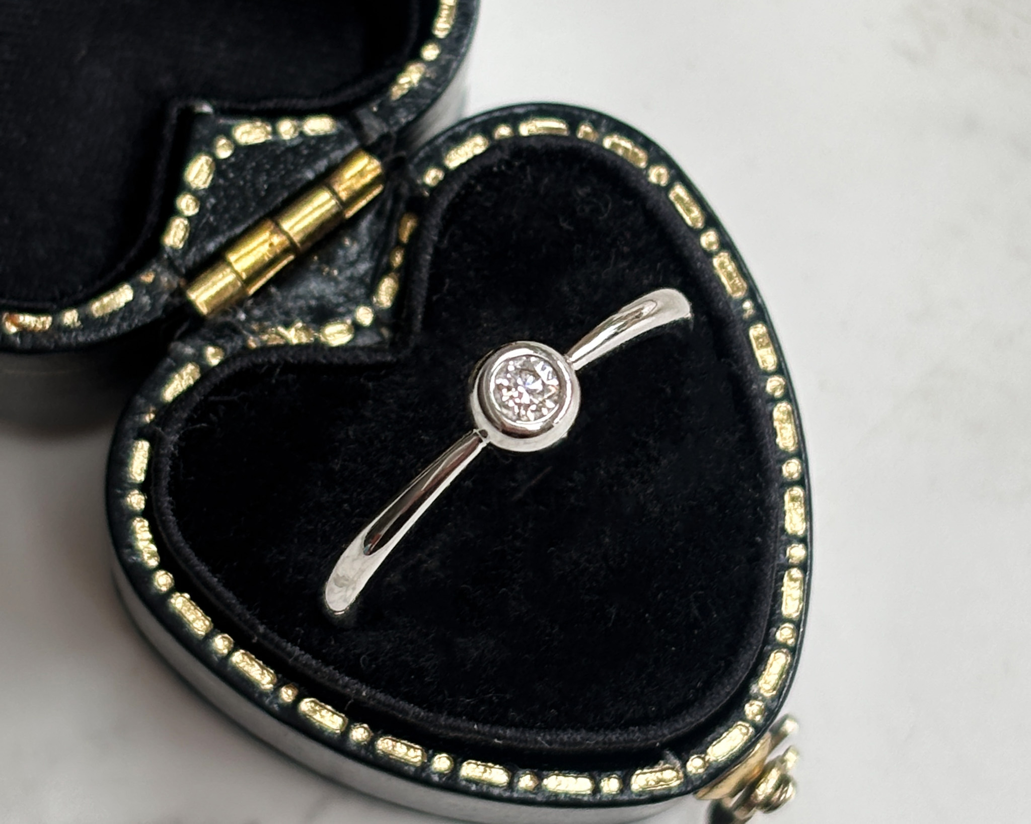 bezel set diamond ring