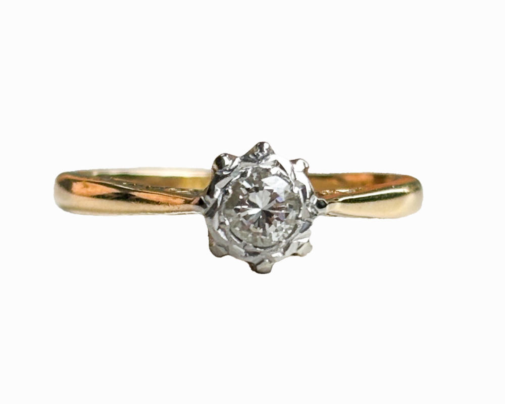 1930s illusion set diamond solitaire ring for sale in Leeds, UK