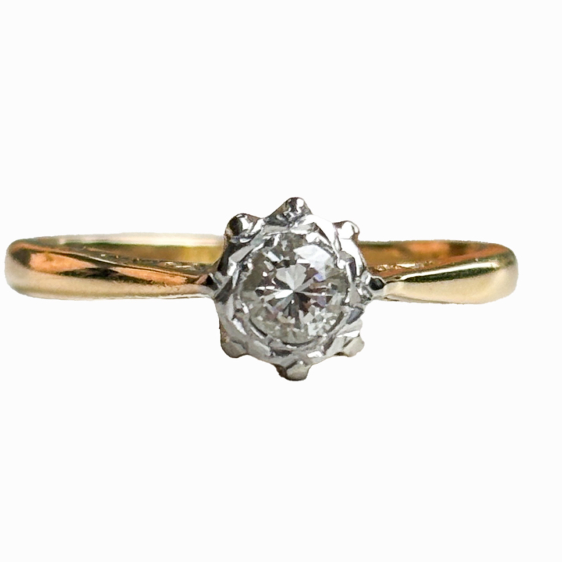 1930s illusion set diamond solitaire ring for sale in Leeds, UK