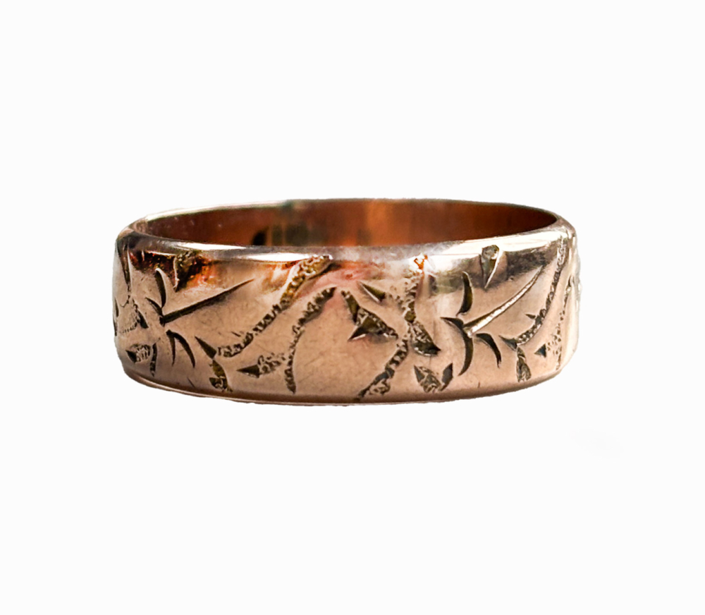 9ct rose gold band 1939 antique 9ct rose gold wedding ring dated 1939 for sale in Leeds