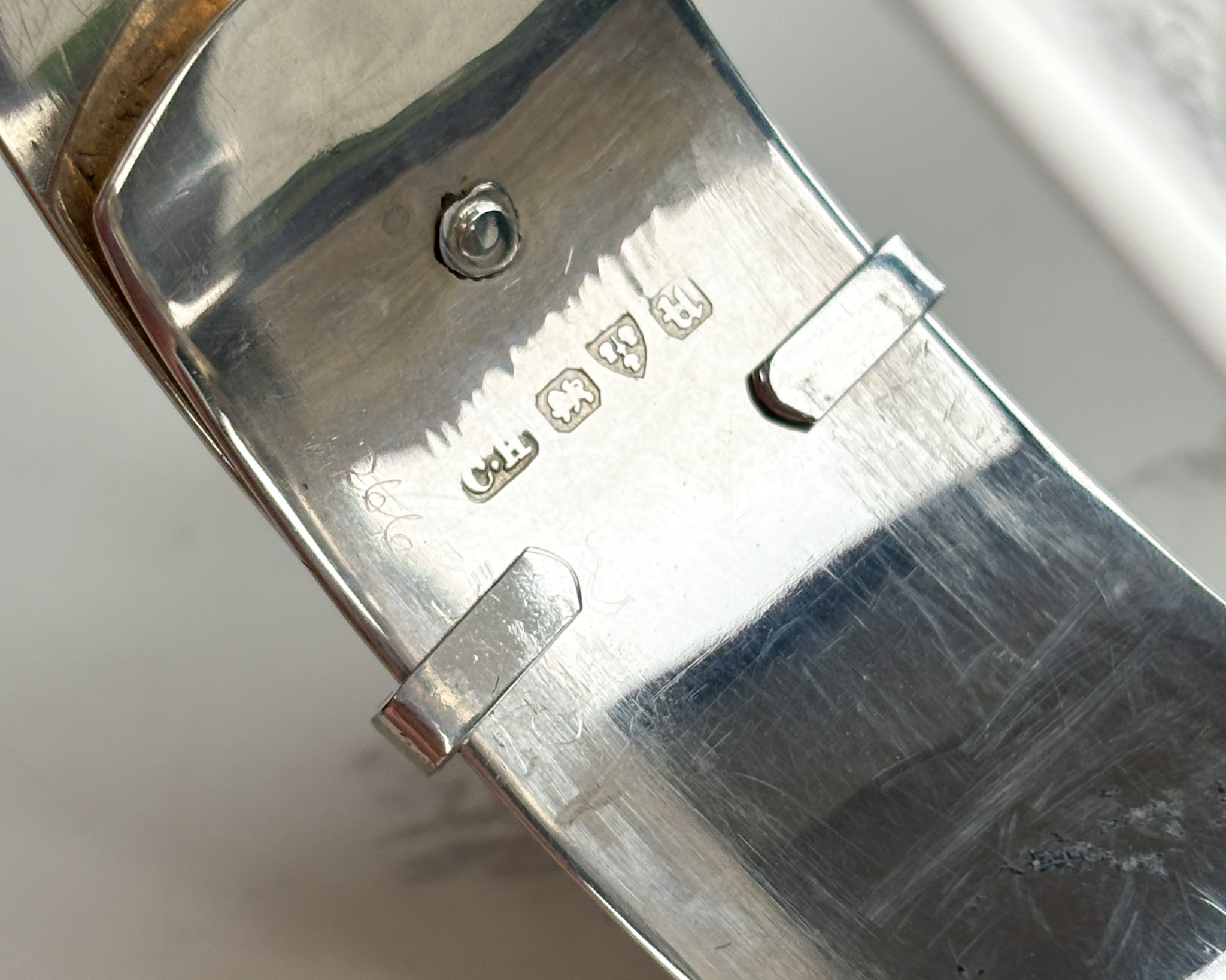 Hallmark on Charles Horner silver bangle