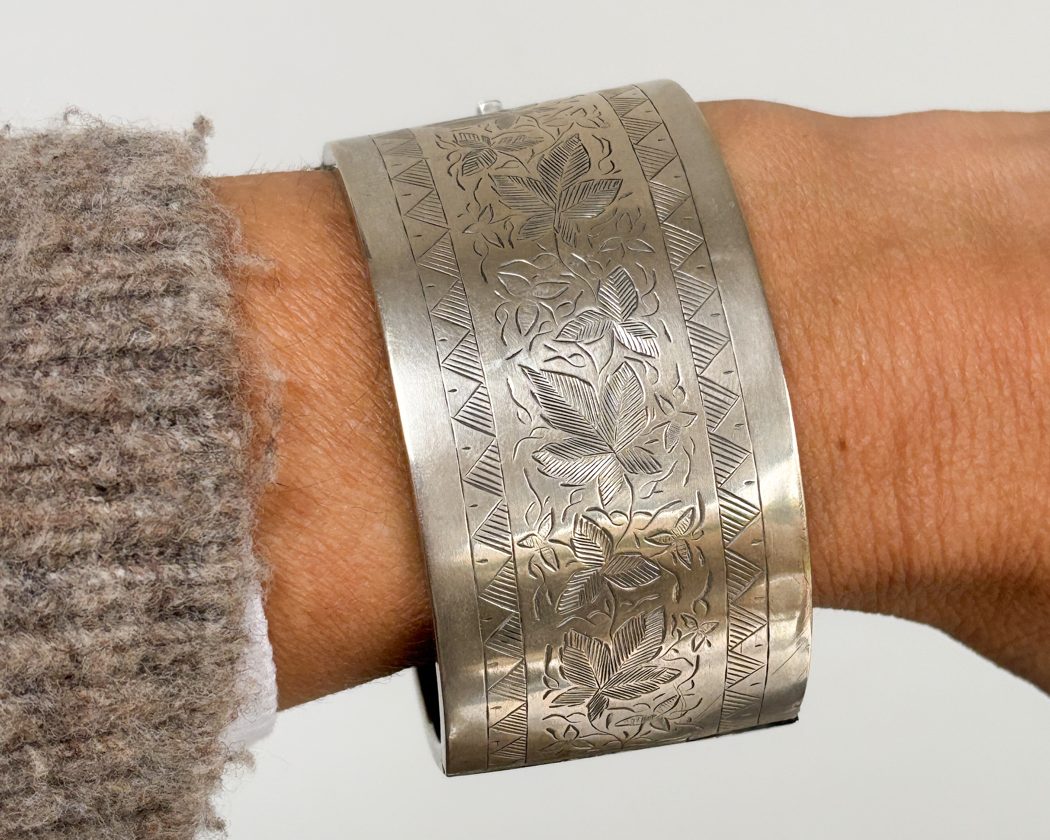 Victorian bangle on woman’s wrist