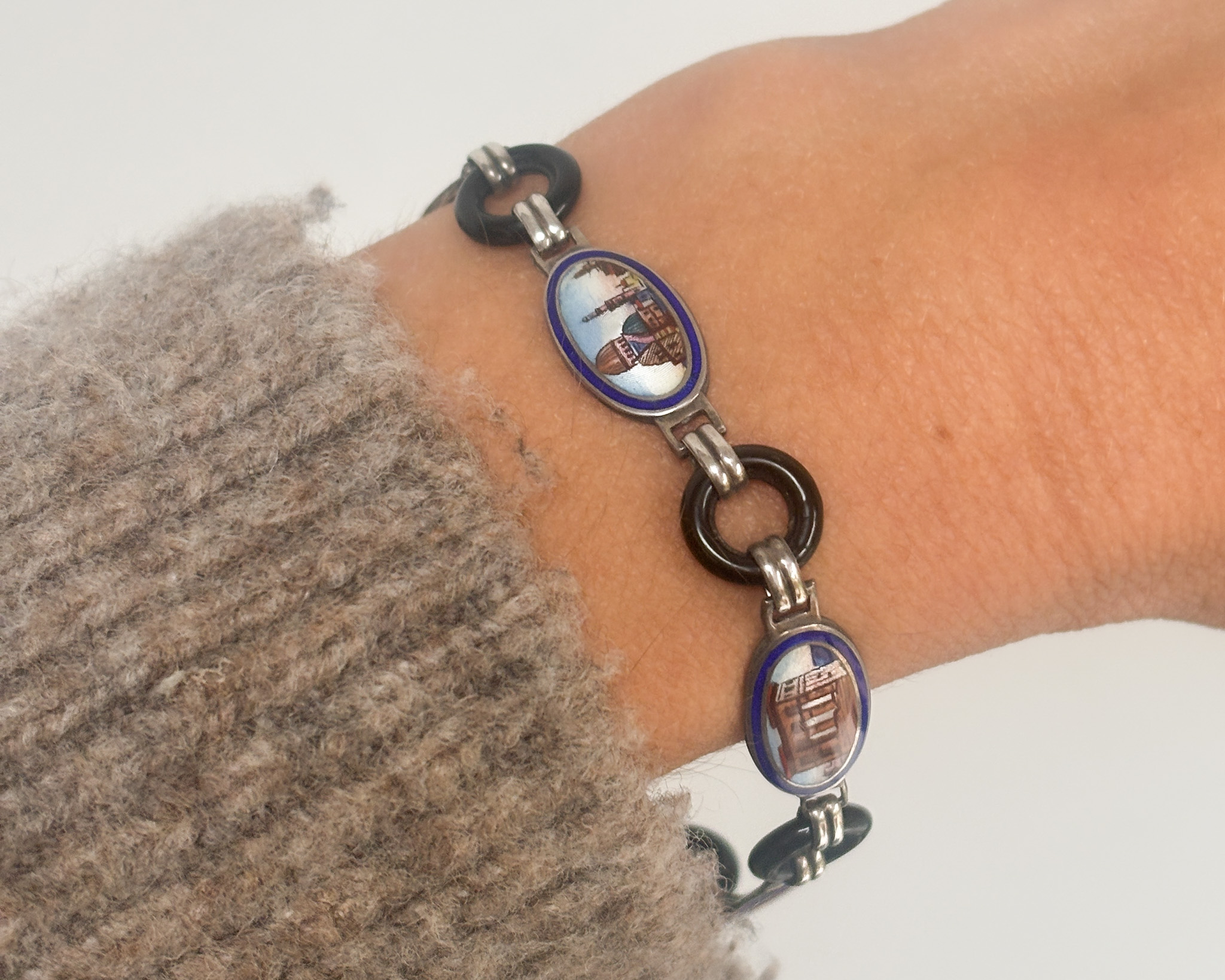 Egyptian Revival Bracelet on woman’s wrist