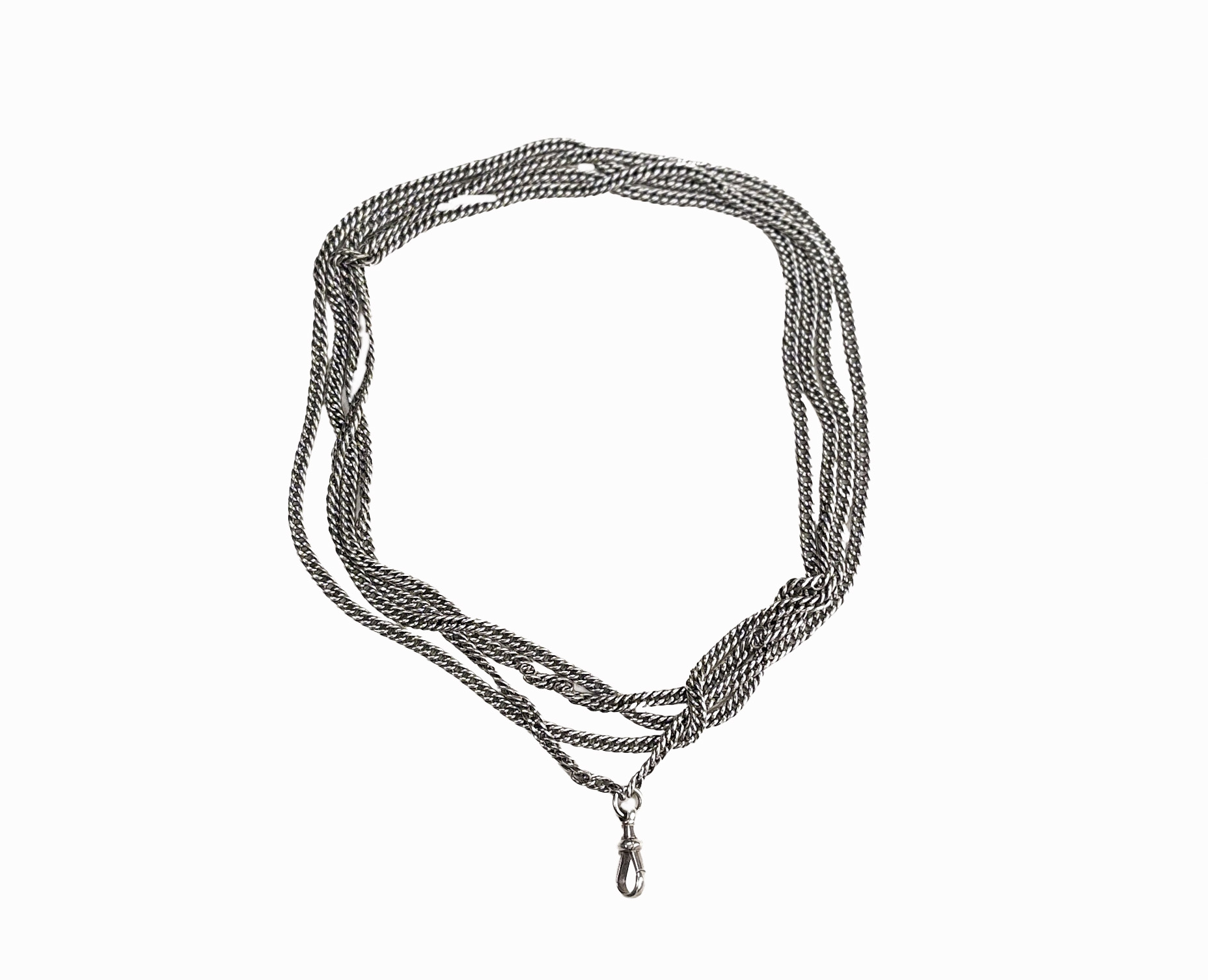 antique silver muff chain
