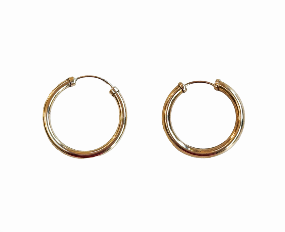 vintage 9ct gold classic hoop earrings for sale in Leeds, UK