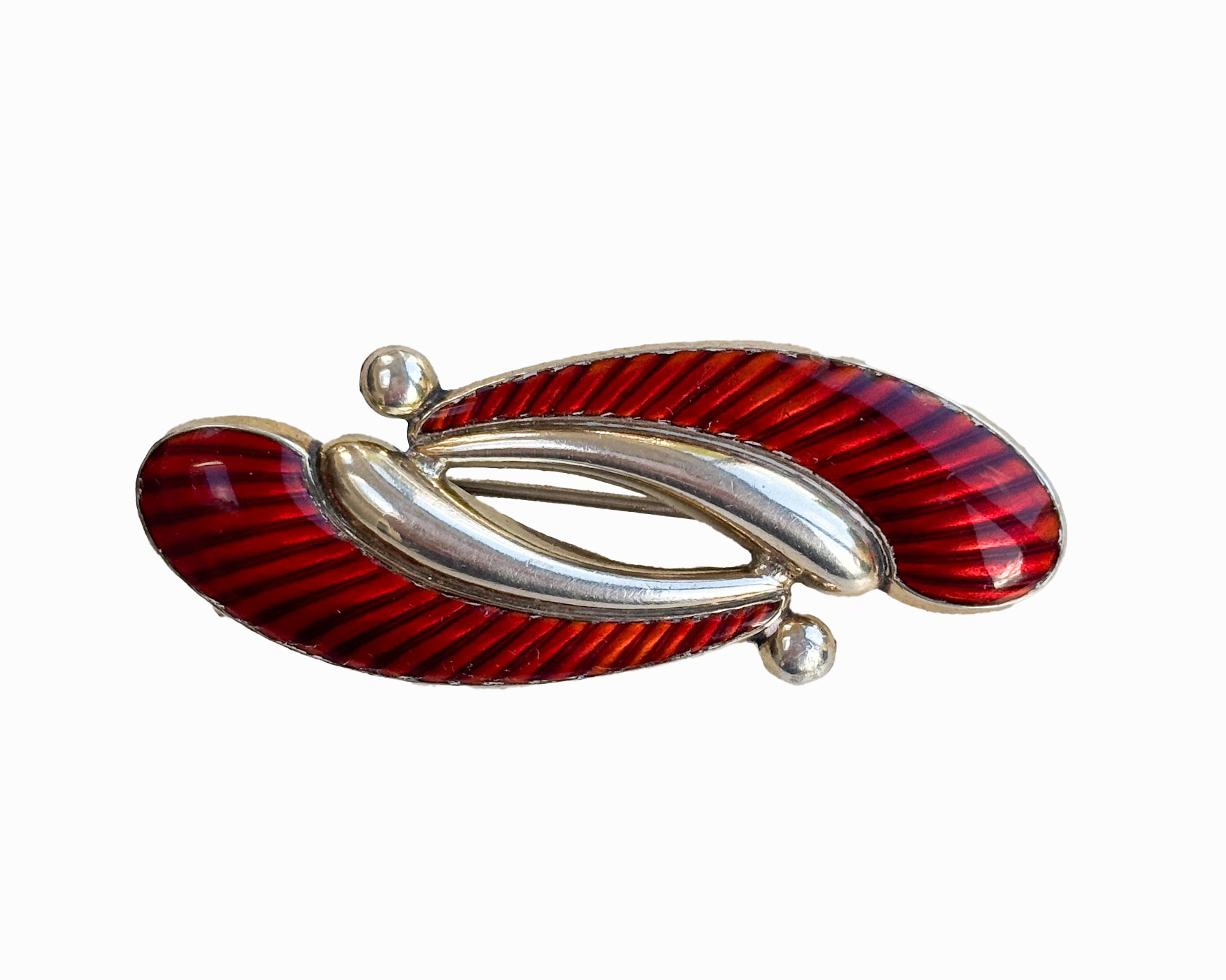 red enamel brooch