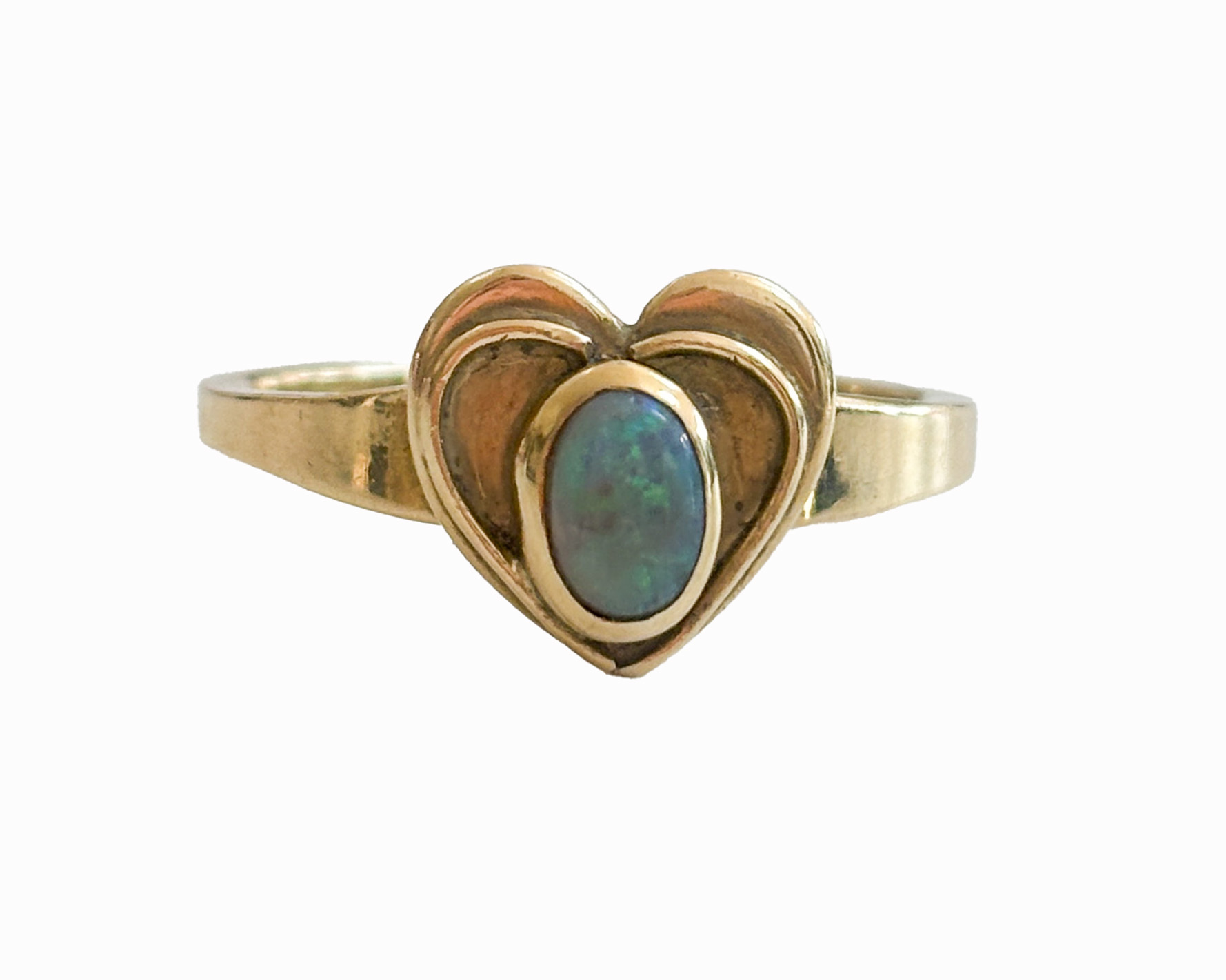 victorian heart shaped opal ring