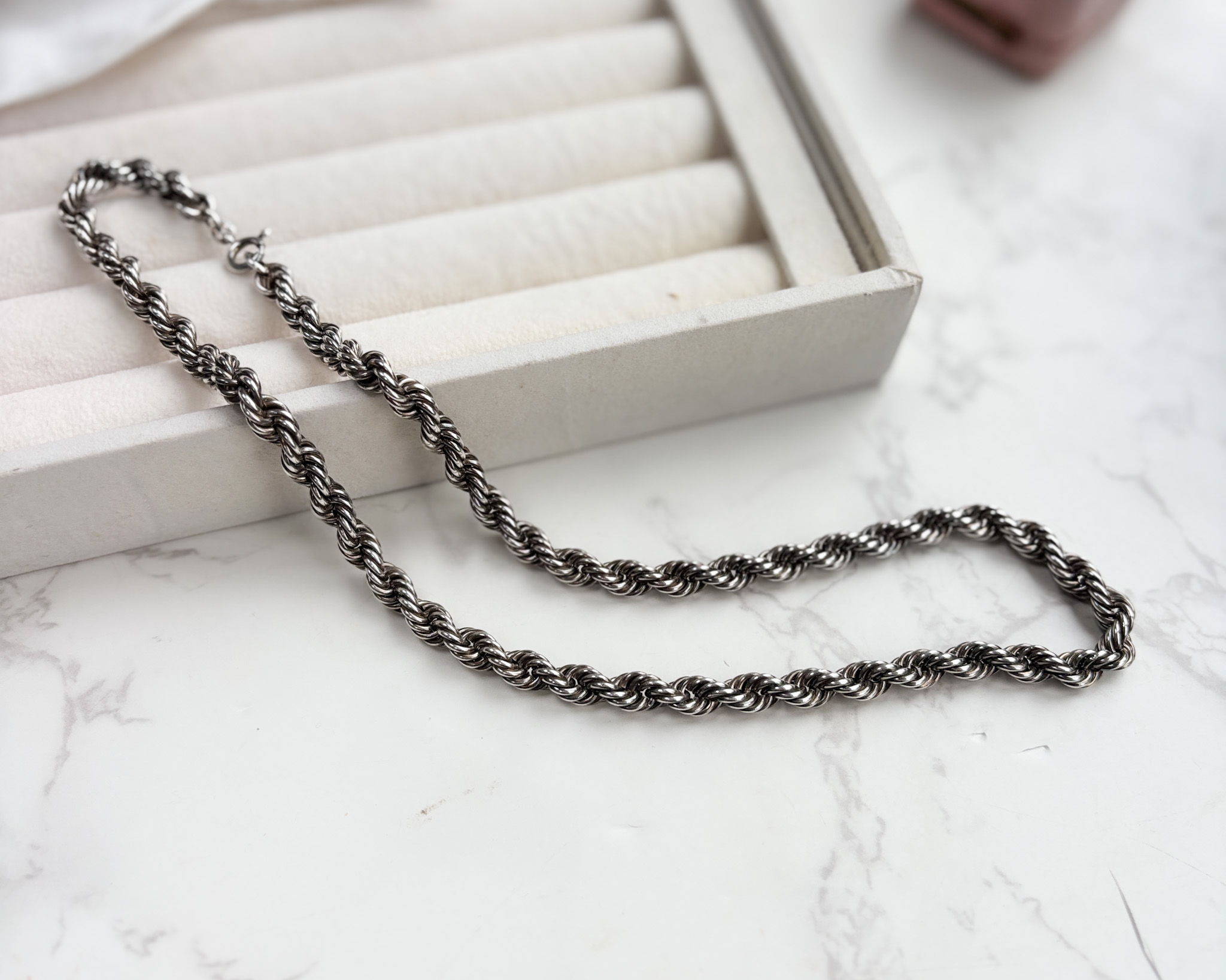vintage silver rope chain