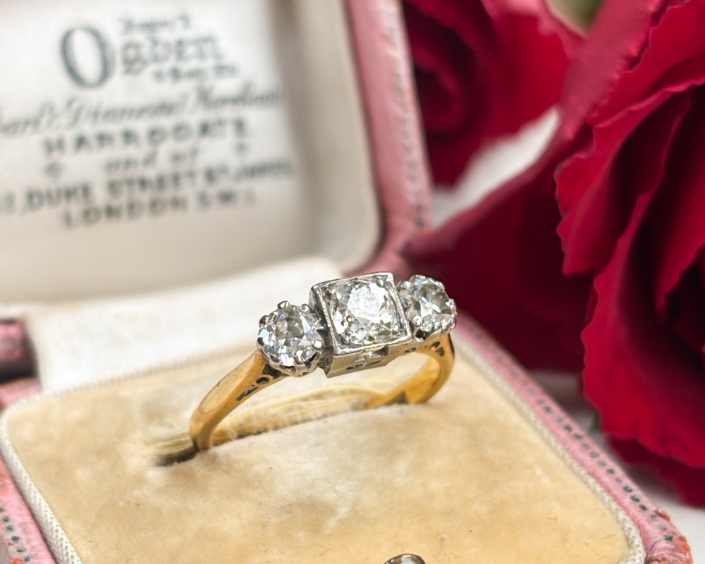 antique three stone diamond ring antique Edwardian three stone diamond ring for sale in Leeds