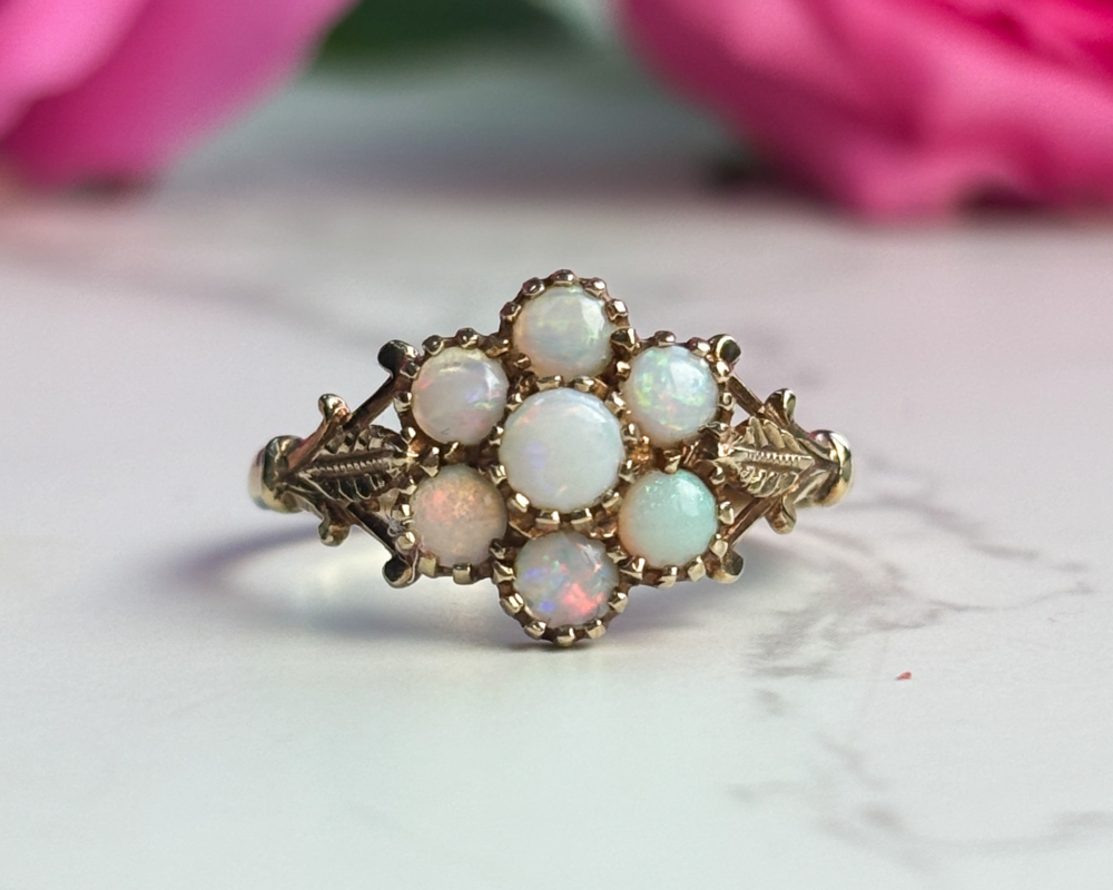 vintage opal cluster ring in 9ct gold for sale in Leeds