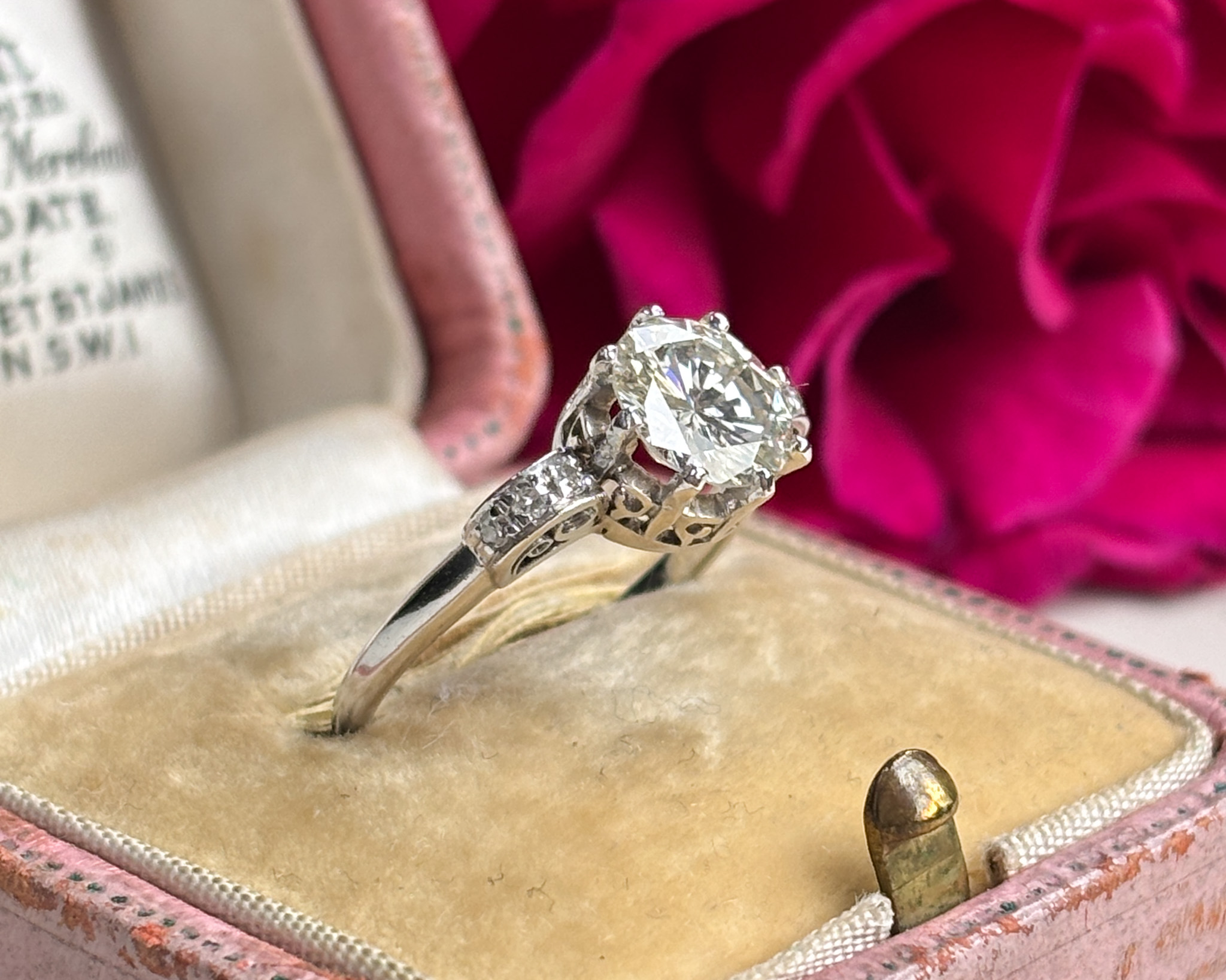 side view of diamond solitaire ring