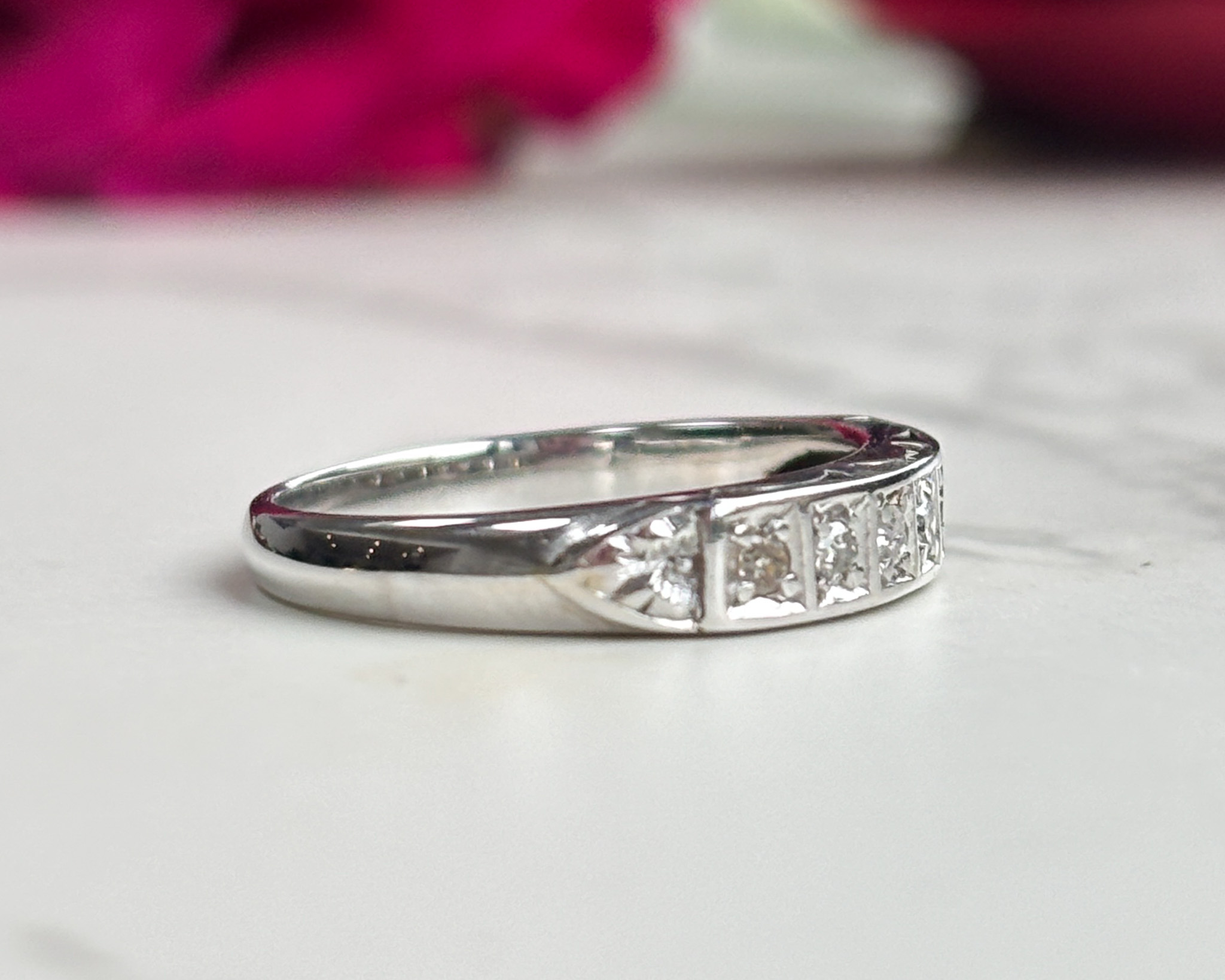 side view half eternity ring
