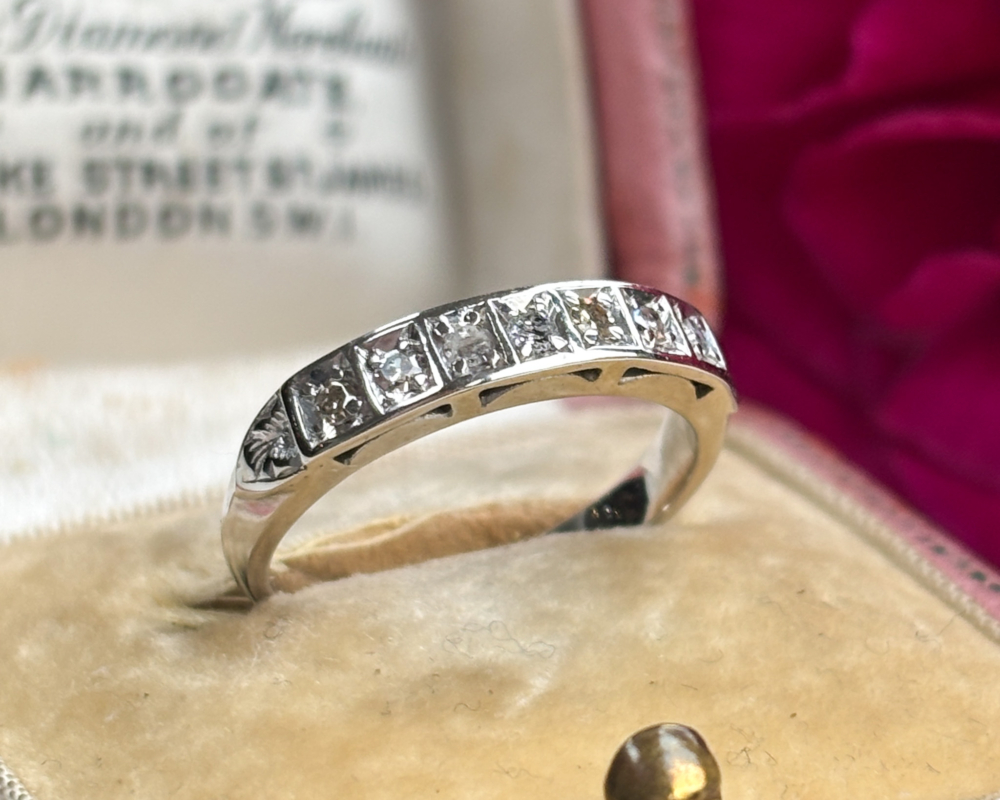 IMG_2392 vintage 9ct white gold half eternity ring for sale in Leeds