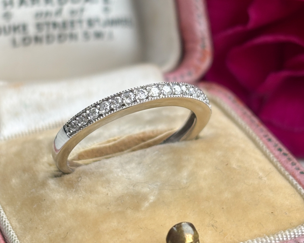 vintage white gold half eternity ring vintage 9ct white gold diamond half eternity ring for sale in Leeds