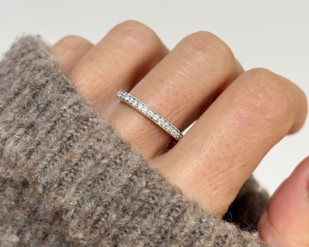 vintage 9ct white gold diamond half eternity ring for sale in Leeds, on hand