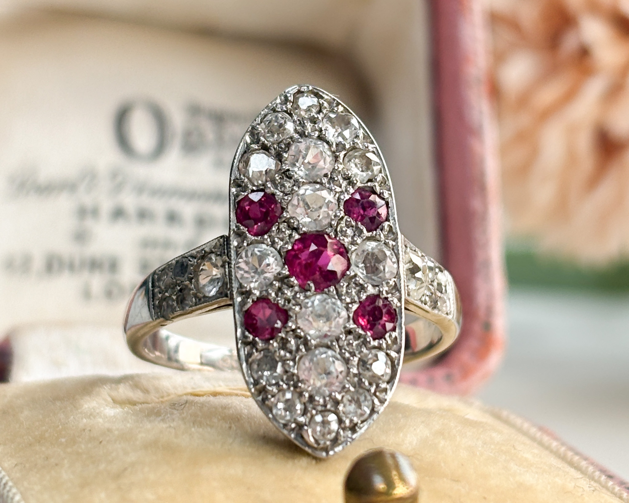 art deco ruby ring