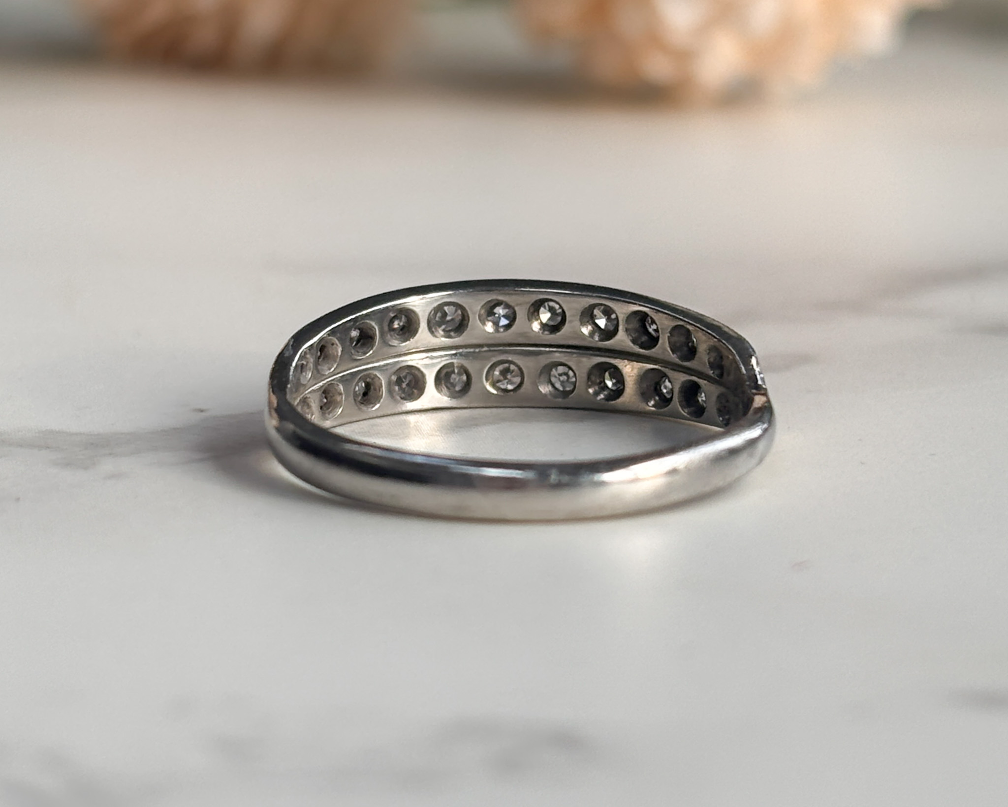 back of double diamond row band