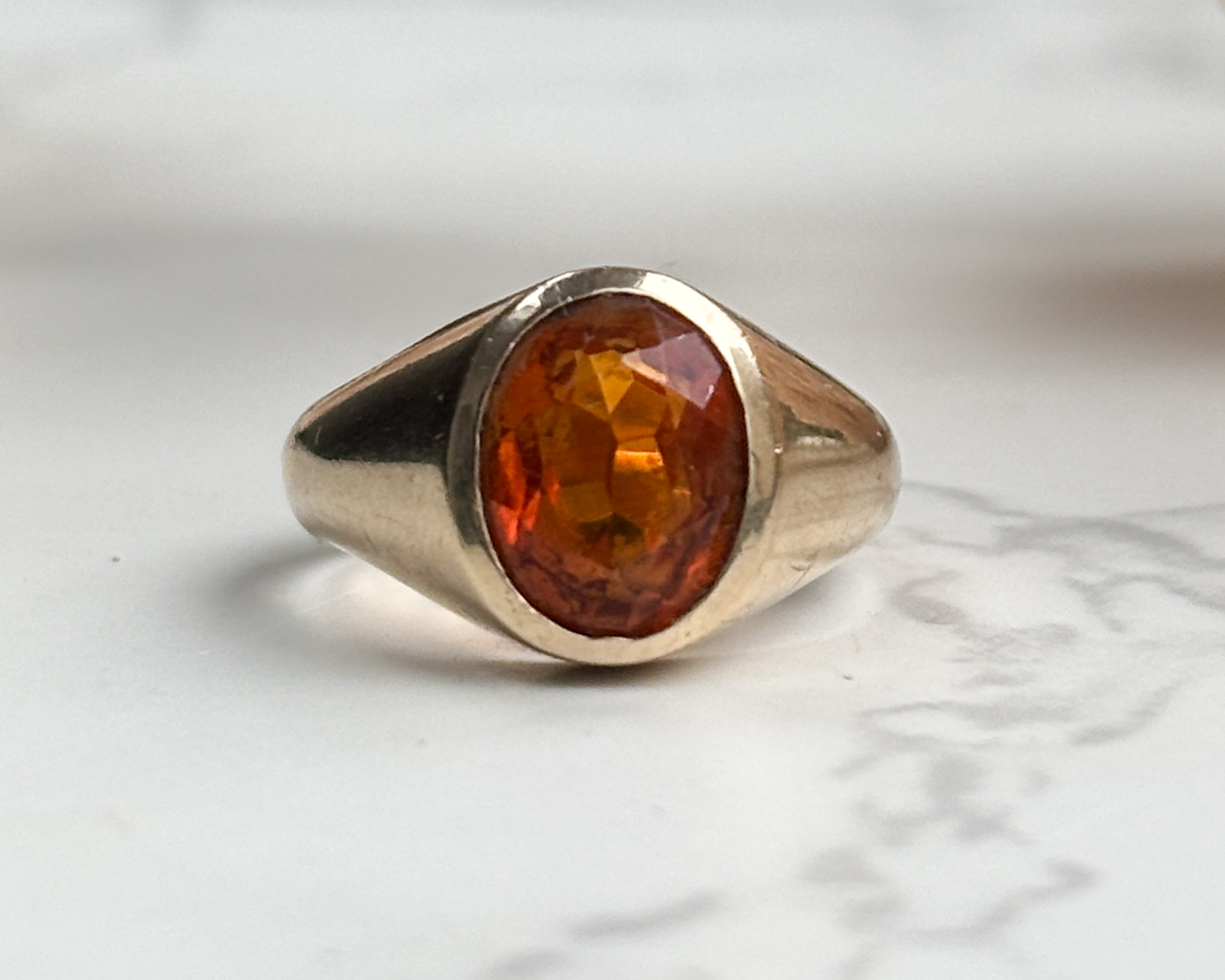vintage citrine signet ring