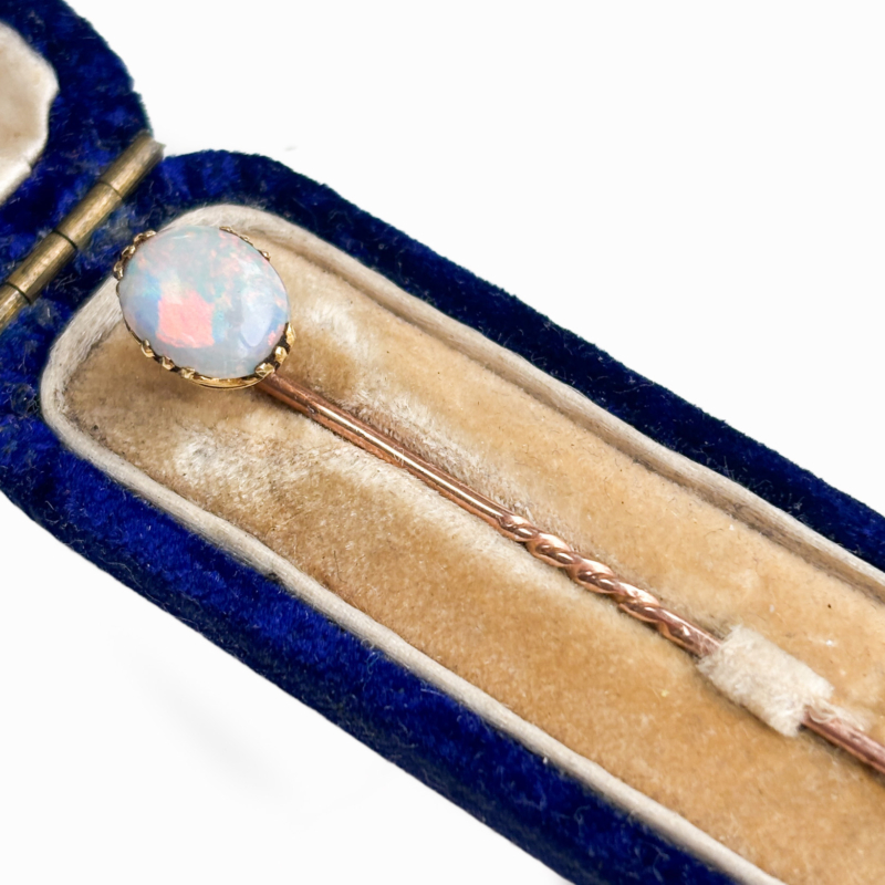 antique Victorian opal stick pin in 9ct gold in box for sale in Leeds